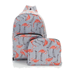 Grey Foldable Flamingo Print Backpack