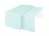Hadera White Bent Glass Nest of 2 Tables