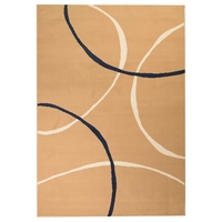 Haedi Painted Circles Brown Modern Rug (Size: 80 x 150 cm)