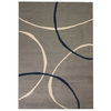 Haedi Painted Circles Grey Modern Rug (Size: 140 x 200 cm)