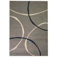 Haedi Painted Circles Grey Modern Rug (Size: 140 x 200 cm)