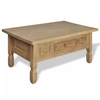 Haedi Rustic Coffee Table with Drawer in Mexico Pinewood