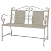 Haedi Steel Grey Garden Bench with Hand-Painted Details