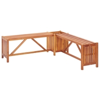 Haedi Wooden Corner Bench and Planter