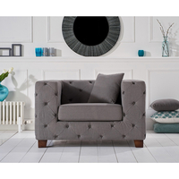 Harrison Chesterfield Grey Fabric Armchair