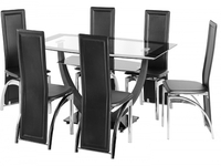 Harry Glass 6 Seater Dining Set