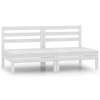 Hassaleh Garden 2-Seater Sofa White Solid Pinewood