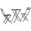 Hassaleh Three Piece Steel Black Bistro Seating Set