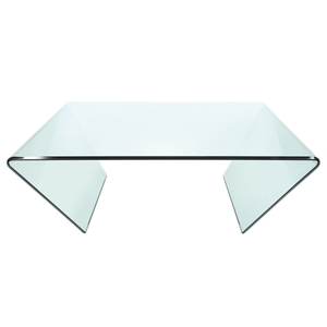 Horizon Square Clear Angled Glass Coffee Table