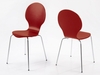 Hugo Birch Molded Dark Red Dining Chairs