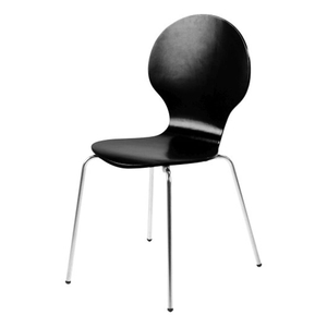 Hugo Birch Molded Multi Coloured Dining Chair (Single - Various Colours Available) (Colour: Black)