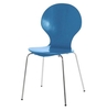 Hugo Birch Molded Multi Coloured Dining Chair (Single - Various Colours Available) (Colour: Blue)