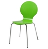 Hugo Birch Molded Multi Coloured Dining Chair (Single - Various Colours Available) (Colour: Green)
