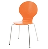 Hugo Birch Molded Multi Coloured Dining Chair (Single - Various Colours Available) (Colour: Orange)
