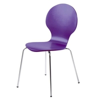 Hugo Birch Molded Multi Coloured Dining Chair (Single - Various Colours Available) (Colour: Purple)