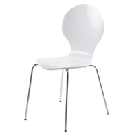 Hugo Birch Molded Multi Coloured Dining Chair (Single - Various Colours Available) (Colour: White)