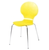Hugo Birch Molded Multi Coloured Dining Chair (Single - Various Colours Available) (Colour: Yellow)