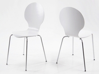 Hugo Birch Molded White Dining Chairs