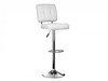 James Pair of Buttoned White Faux Leather Bar Stools