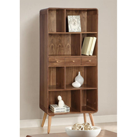 Jual Scandinavian Wide Bookcase In Walnut with Solid Ash Legs