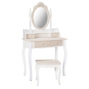 Juliette Shabby Chic Dressing Table (Options: Dressing Table Set (Table,  Mirror & Stool))