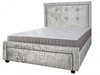 Katie Silver Crushed Velvet Bed
