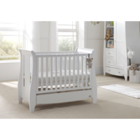 Katie Space Saver Sleigh Cot Bed with Under Bed Drawer - White
