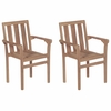 Kuma Solid Teak Wood Stackable Garden Dining Chairs - Set of 2