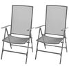 Kuma Tall Back Stackable Garden Dining Chairs Steel Grey - Set of 2
