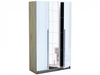 Las Vegas Oak & White High Gloss 3 Door Mirrored Wardrobe
