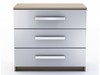 Las Vegas Oak & White High Gloss 3 Drawer Chest