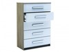 Las Vegas Oak & White High Gloss 5 Drawer Tall Chest