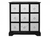 Laurence 9 Drawer Metal & Black Crocodile Leather Cabinet