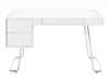 Lee White Gloss 3 Drawer Desk with Chrome Angled Legs
