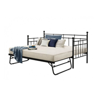 Lille Metal Daybed & Optional Trundle (Various Colours Available) (Bed Colour: Black,  Options: Daybed & Trundle)
