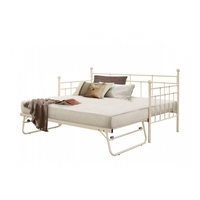 Lille Metal Daybed & Optional Trundle (Various Colours Available) (Bed Colour: Cream,  Options: Daybed & Trundle)