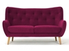 Lilly Aubergine Fabric 3 Seater Sofa with Angled Legs