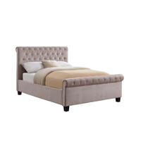 Lily Fabric Bed Frame (Various Colours Available) (Bed Colour: Mink,  Bed Size: Double)