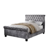 Lily Fabric Bed Frame (Various Colours Available) (Bed Colour: Silver,  Bed Size: King)