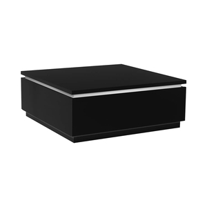 Logan Coffee Table Black High Gloss with Lights & Storage