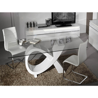 Logan White High Gloss Dining Set with Chairs (Number of Chairs: 6)