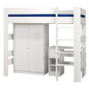 London High Sleeper Bed With Wardrobe & Desk White