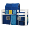London Kids Mid Sleeper Bed White With Blue Accessories