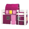 London Kids Mid Sleeper Bed White With Purple & Pink Accessories