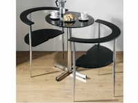 Love Round Black Glass Kitchen Set & Chairs