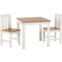 Ludlow White and Oak Large Dining Set (Dining Set Size: Table & 2 Chairs)