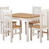 Ludlow White and Oak Large Dining Set (Dining Set Size: Table & 4 Chairs)