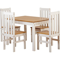 Ludlow White and Oak Large Dining Set (Dining Set Size: Table & 4 Chairs)