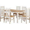 Ludlow White and Oak Large Dining Set (Dining Set Size: Table & 6 Chairs)