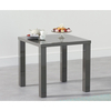 Luna Square Grey Gloss Dining Table - 80 cm Solid Hardwood